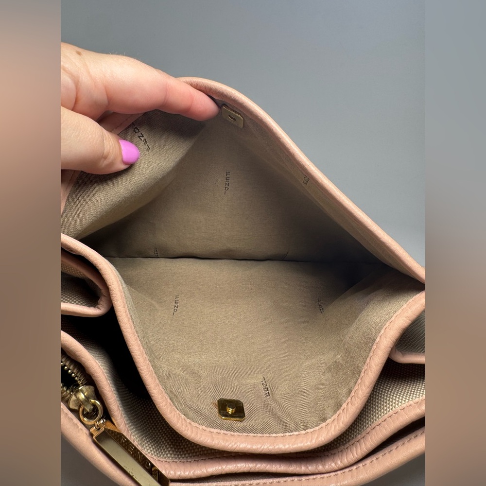 SOLD Fendi Zucca Pink & Khaki Crossbody Bag with Monogram Strap Luxury Bag - Picture 6 of 16